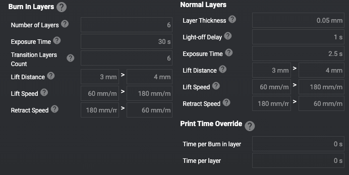 Default settings